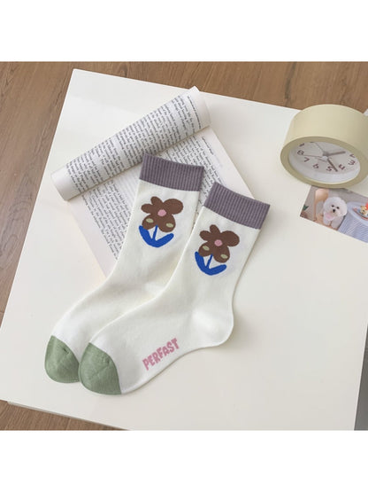 Rufia - Fun Graphic Colorblock Crew Socks