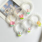 Telo - Small Flower Decorated Transparent Hair Ties (Set of 6)