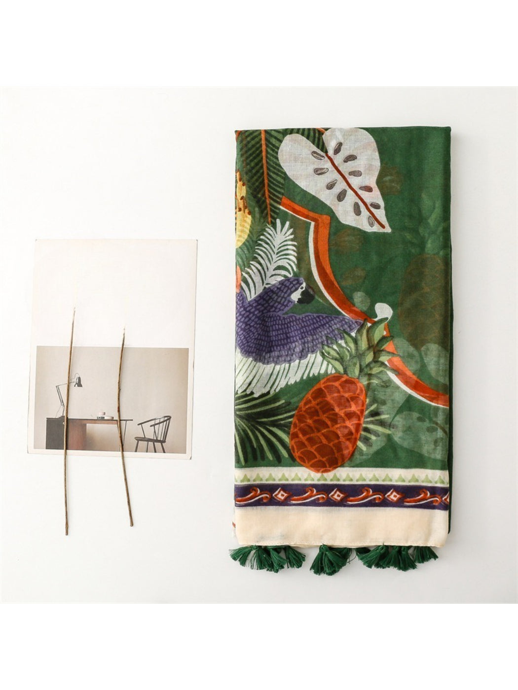 Scarvii - Tropical Botanical Illustration Lightweight Scarf