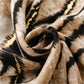 Scarvii - Zebra Print Scarf & Shawl with Gold Foil Fringe