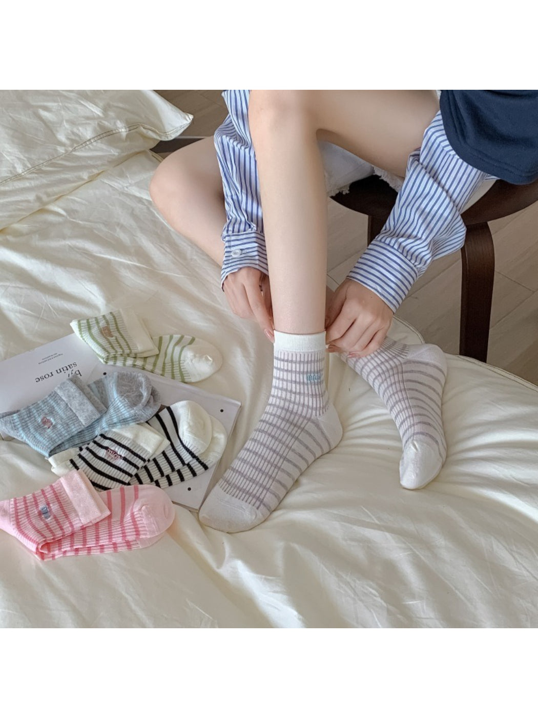 Rufia - Pastel Stripe Crew Socks product image 3