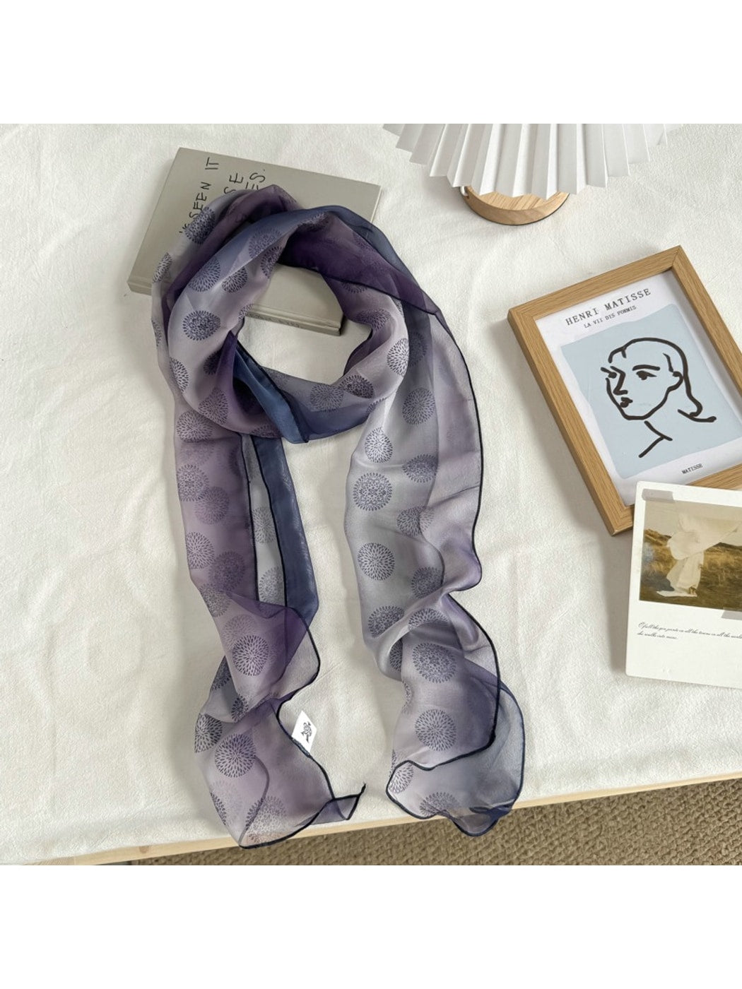 Scarvii - Gradient Sheer Simple Style Long Scarf