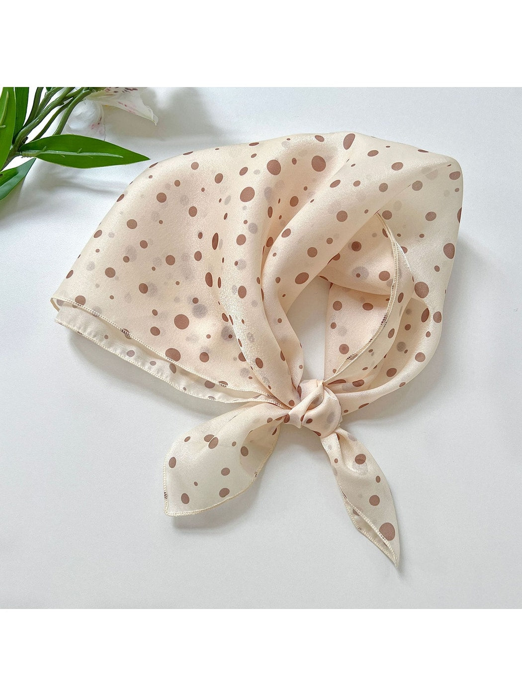 Scarvii - Sweet Polka Dot Printed Square Scarf