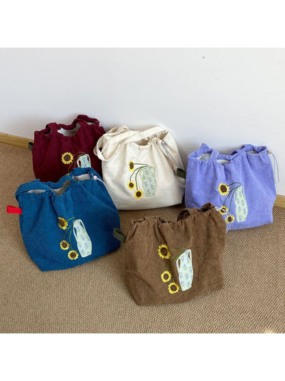 Cosbai - Sunflower Drawstring Tote Bag