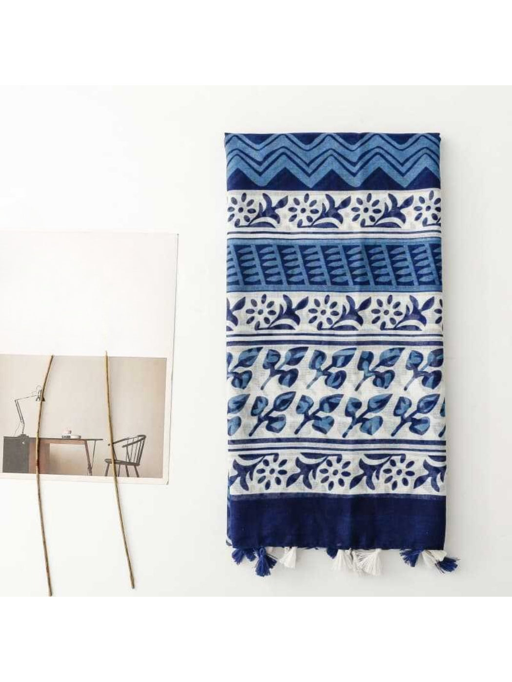 Scarvii - Flowing Geometric Stripe Print Scarf