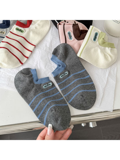 Rufia - Women's Low-Cut Striped Invisible Socks