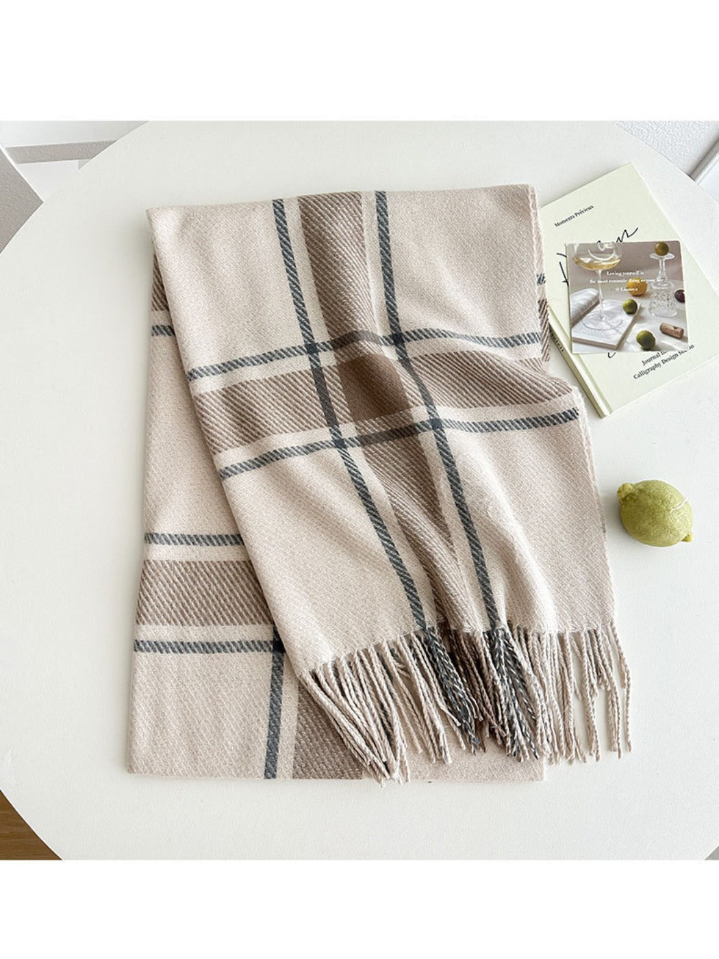 Scarvii - Cozy Plaid Tassel Scarf for Women