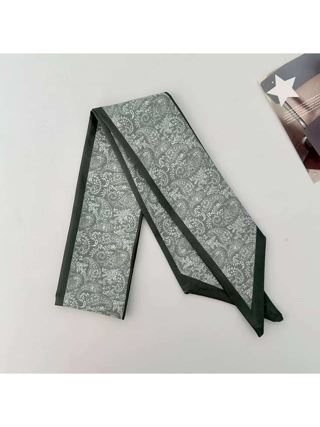 Scarvii Soft Paisley Print Skinny Scarf