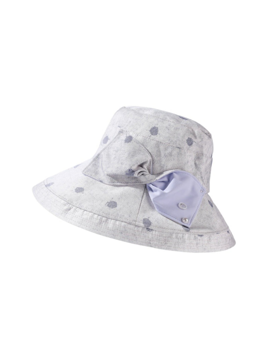 Haila polka dot bow brim hat displayed on a white background showing front view