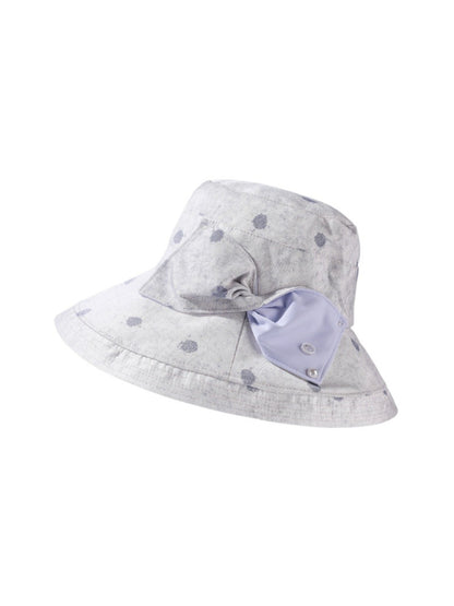 Haila polka dot bow brim hat displayed on a white background showing front view