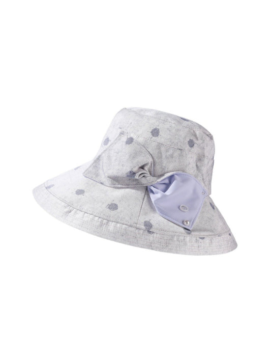 Haila polka dot bow brim hat displayed on a white background showing front view