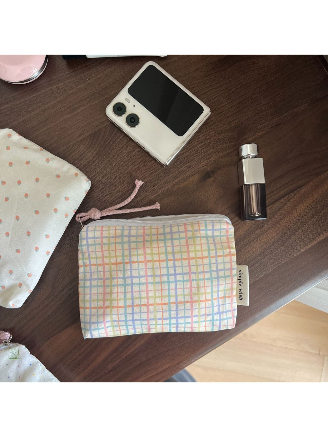 Cosbai - Sweet Pattern Zip Pouch Bag