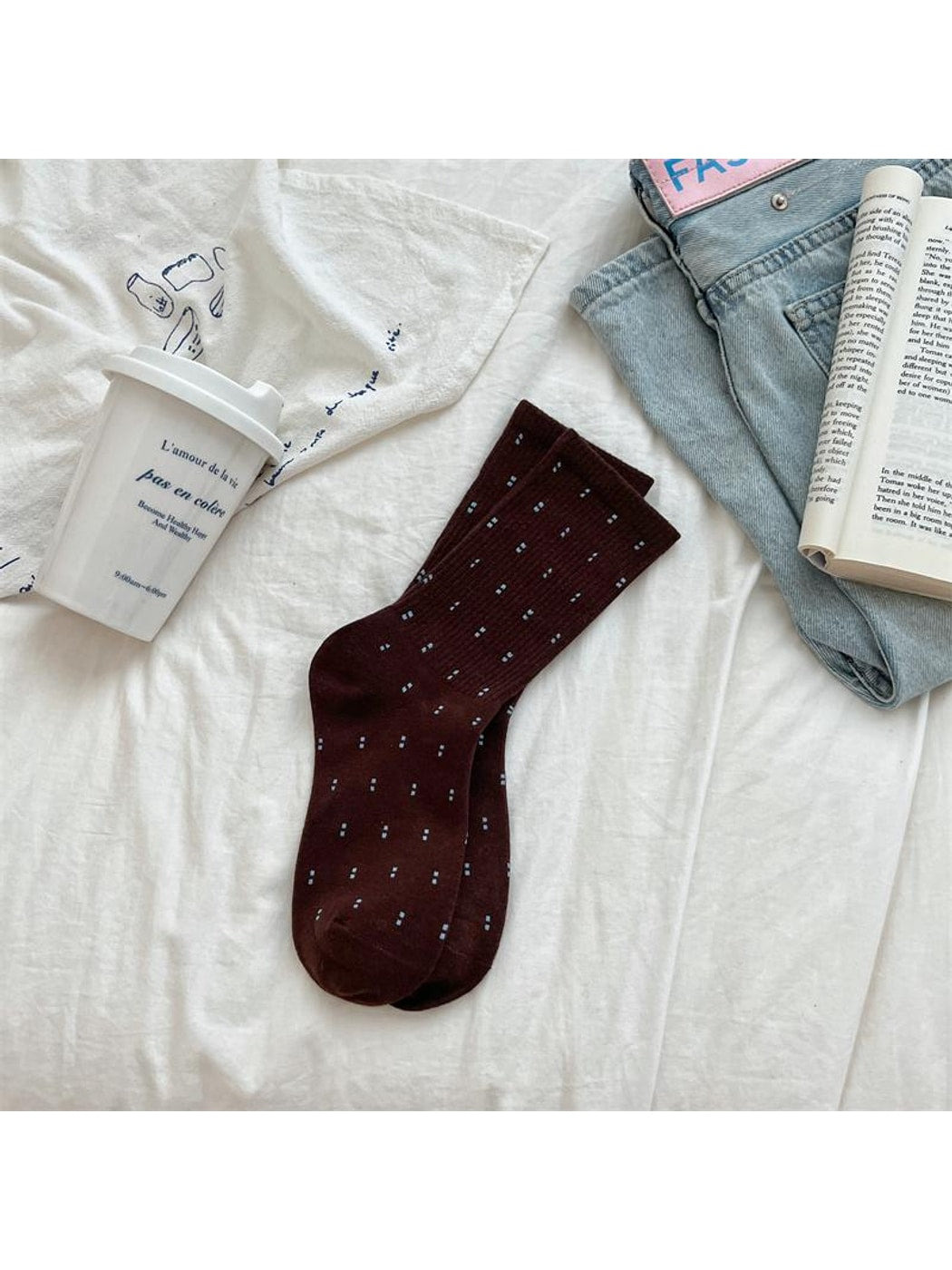 Rufia - Retro Muted Ribbed Crew Socks