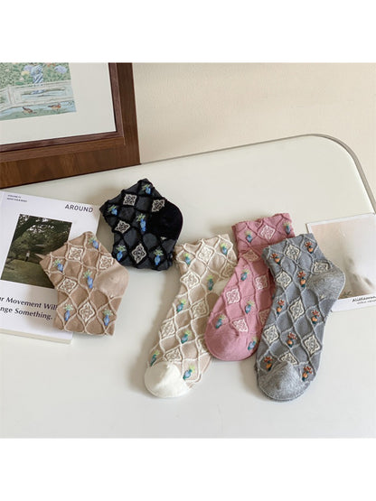 Rufia - Floral Stitch Trellis Socks