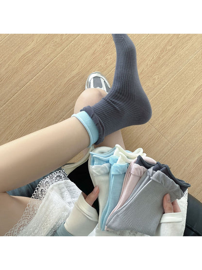 Rufia - Ballet Ruffle Ribbed Crew Socks product image 2