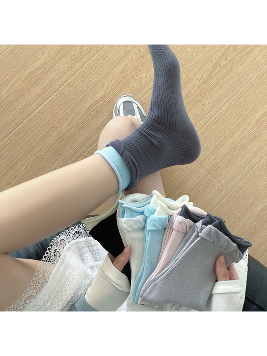 Rufia - Ballet Ruffle Ribbed Crew Socks product image 2