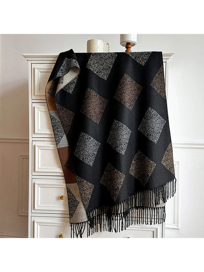 Scarvii - Diamond Paisley Twisted Fringe Scarf