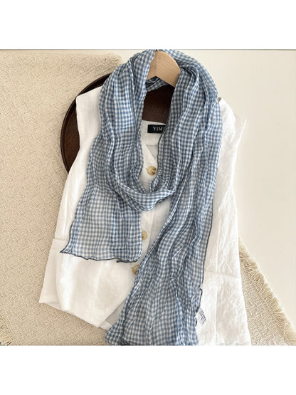 Scarvii - Gingham Check Long Scarf