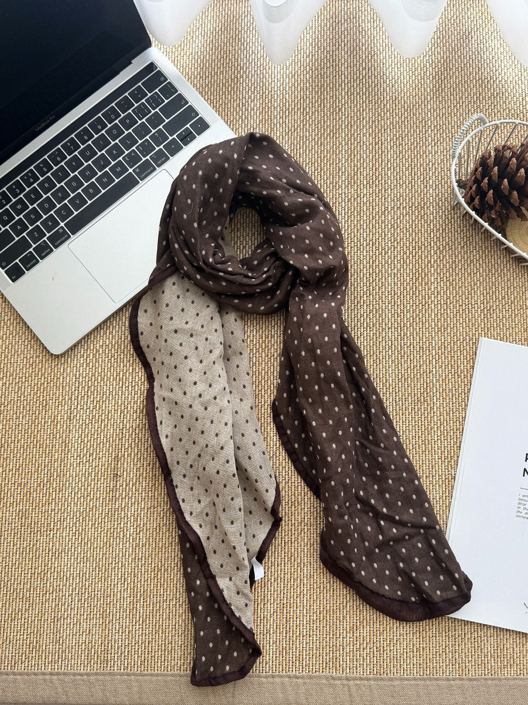 Scarvii - Polka Dot Printed Long Scarf