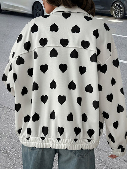 Crosa - Sweet Street Heart Zip Up Jacket Sweater