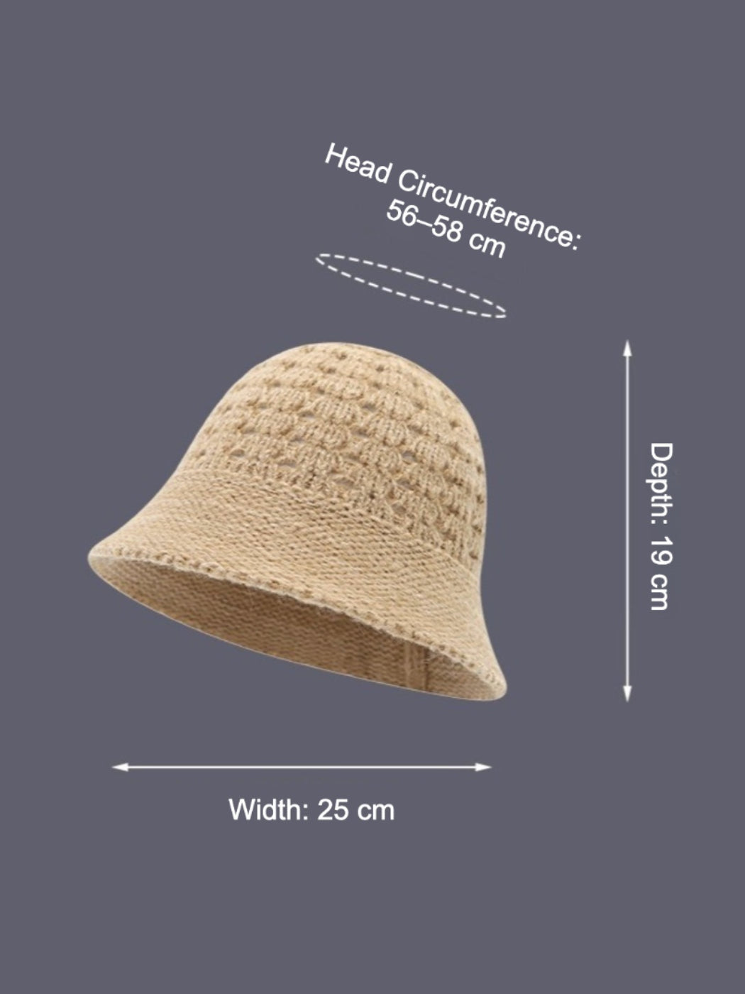 Haila - Winter Openwork Knitted Bucket Hat