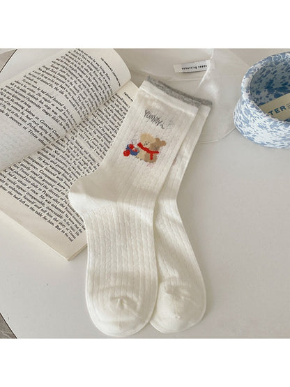 Rufia - Cute Cartoon Ribbed Crew Socks product image 6