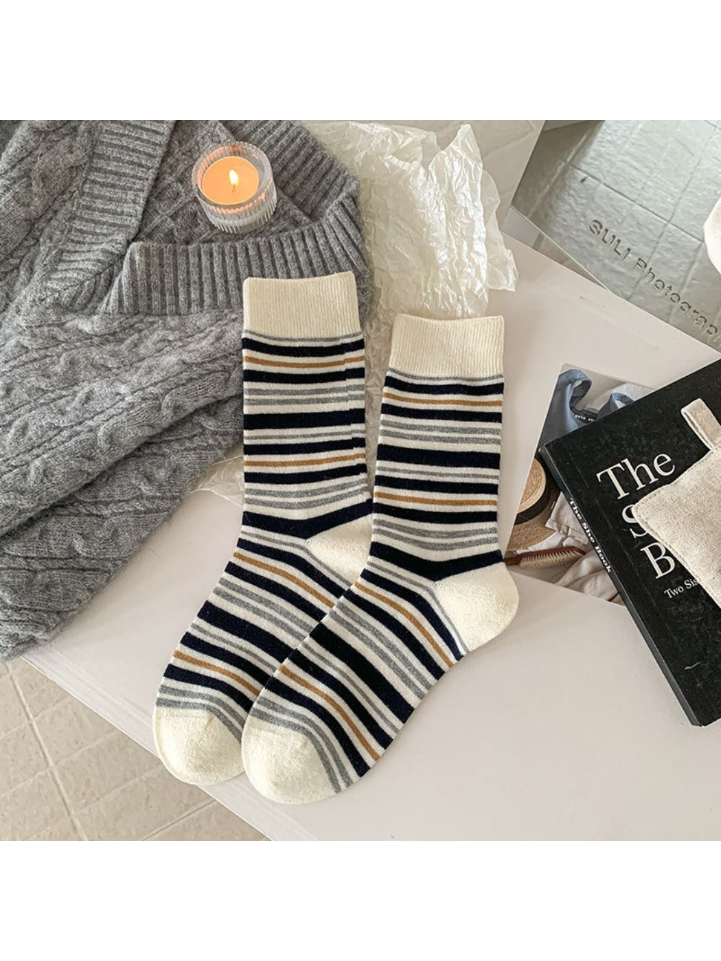 Rufia - Classic Multi-Stripe Crew Socks