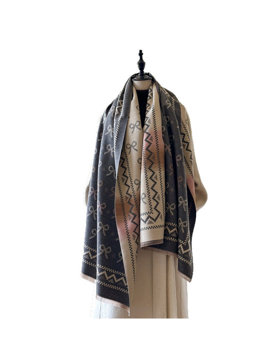 Scarvii – Vintage Bow Pattern Winter Scarf & Shawl