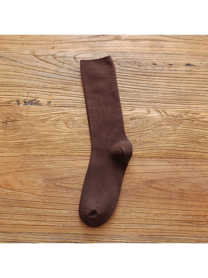 Rufia - Solid Color Mid-Calf Socks for Women