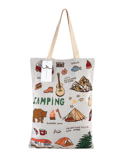 Cosbai - Vintage Camping Tote Bag