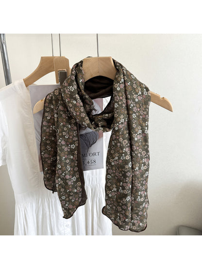 Scarvii - Floral Print Long Scarf