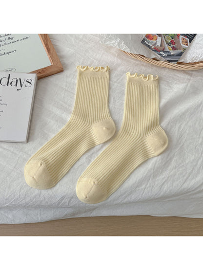 Rufia - Classic Ribbed Ruffle Crew Socks product image 13