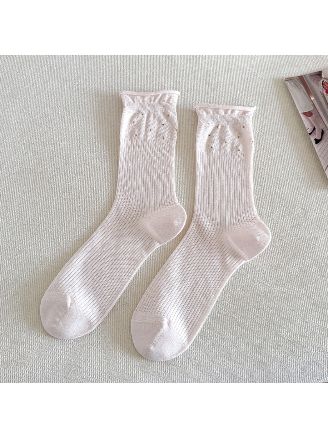 Rufia - Minimalist Polka Dot Women's Crew Socks