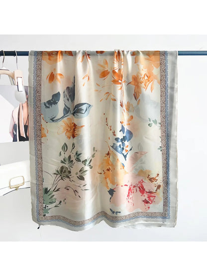 Scarvii Pink Floral Long Scarf Wrap