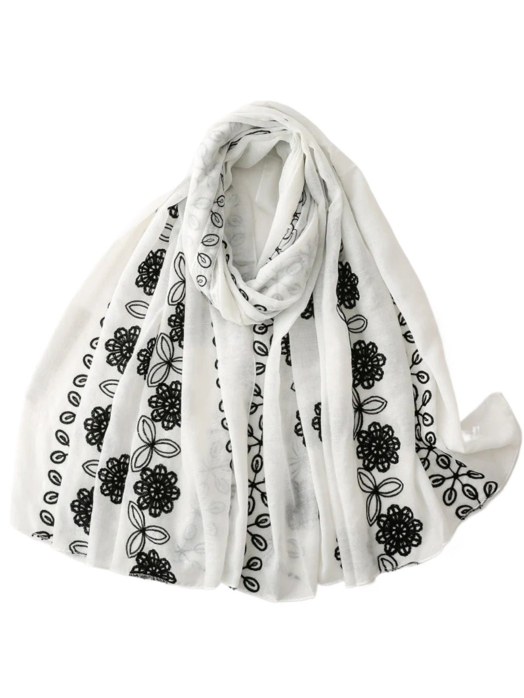 Scarvii - Floral Vine Lightweight Wrap Scarf