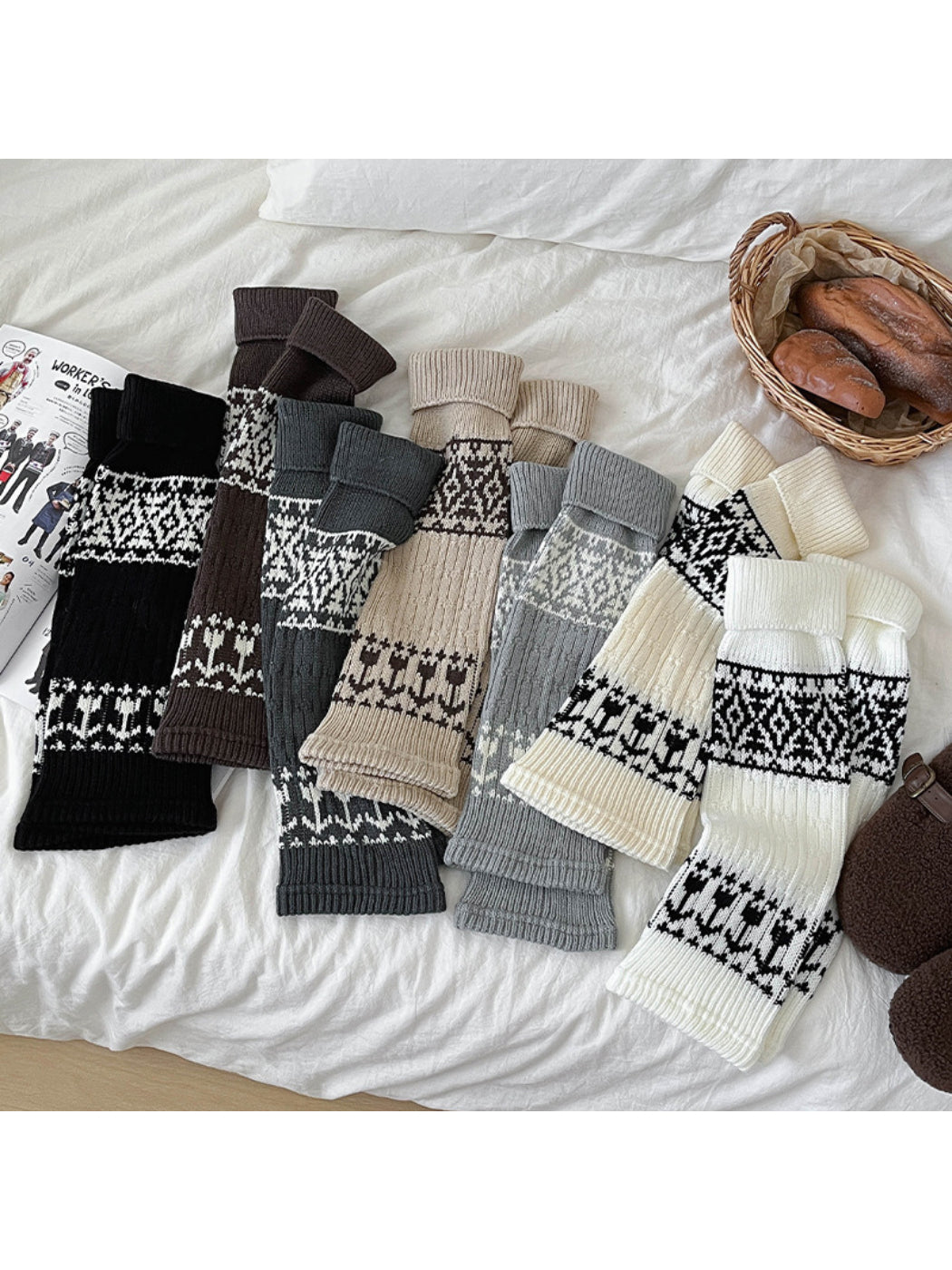 Cozyra - Fair Isle Knit Leg Warmers
