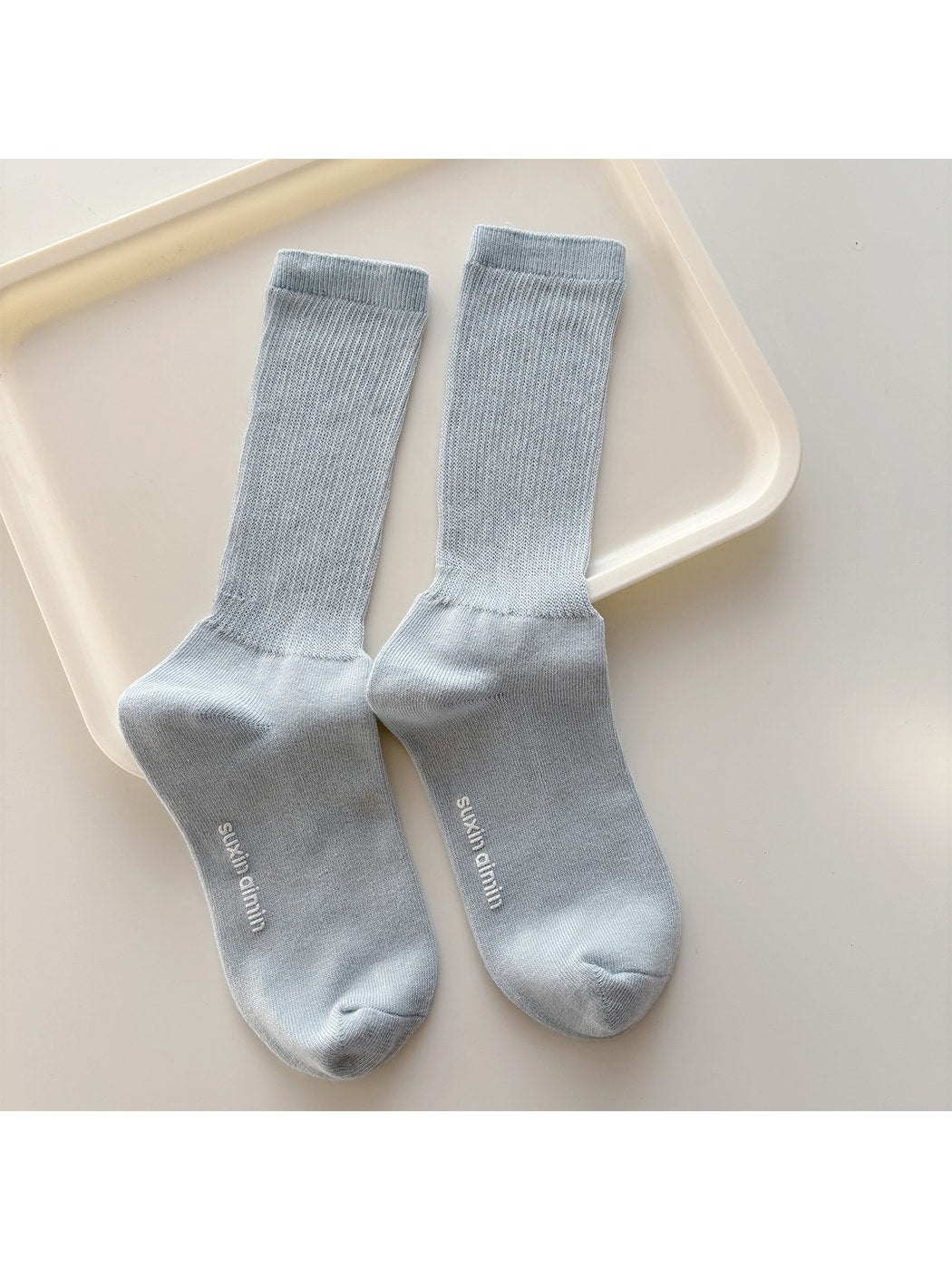 Rufia - Minimal Style Solid Color Crew Socks