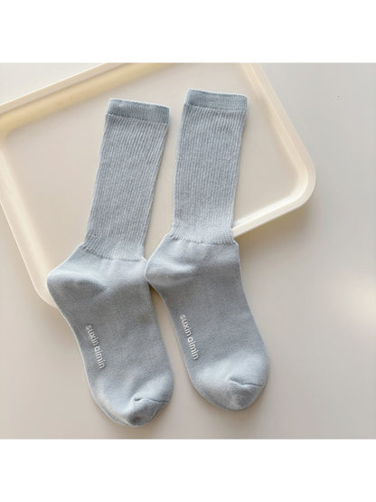Rufia - Minimal Style Solid Color Crew Socks
