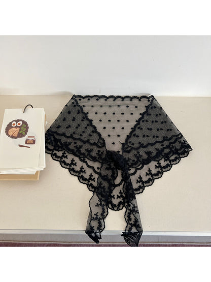 Scarvii - Vintage Lace Triangle Scarf - image 4