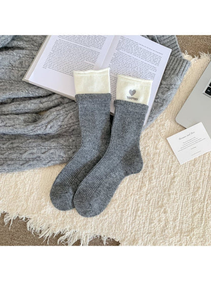 Rufia - Minimal Bow & Stripe Soft Crew Socks