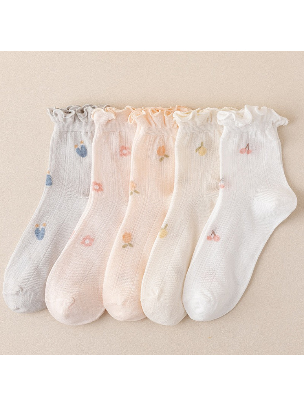 Rufia - Loose Fit Floral Crew Socks product image 1