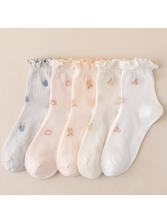 Rufia - Loose Fit Floral Crew Socks product image 1