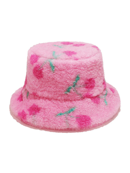 Haila Fuzzy Pink Bucket Hat