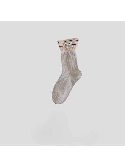 Rufia - Striped Cuff Crew Socks