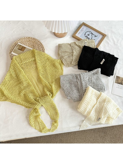 Scarvii - Openwork Knit Triangle Scarf