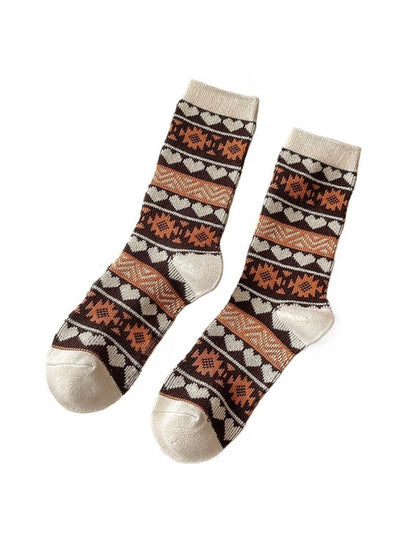 Rufia - Retro Warm Mid-Calf Socks for Women