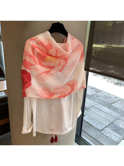 Scarvii - Floral Print Everyday Layering Shawl Scarf