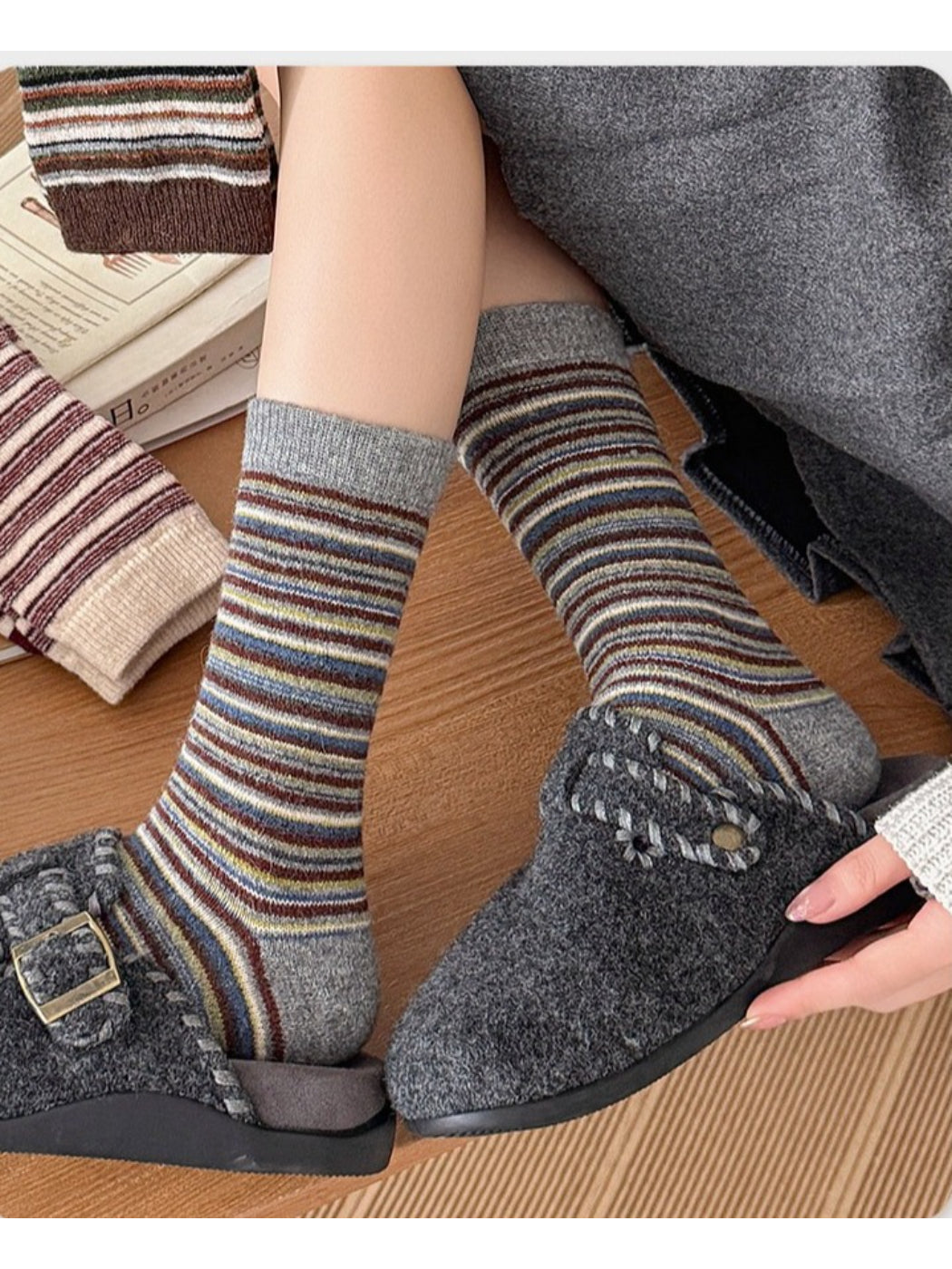 Rufia - Multicolor Stripe Crew Socks