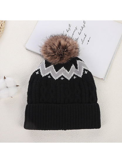 Haila - Winter Thick Knitted Beanie with Pom