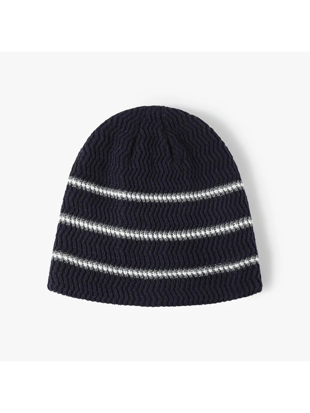 Haila - Contrast Stripe Fleece-Lined Knit Beanie